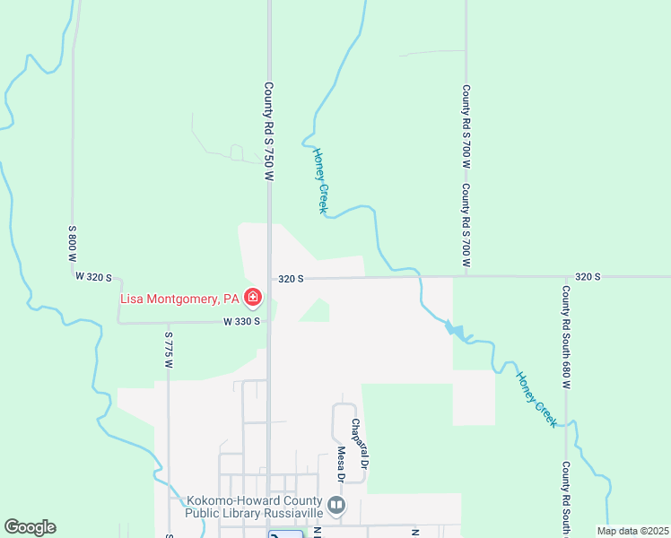 map of restaurants, bars, coffee shops, grocery stores, and more near 7337 West 320 South in Russiaville