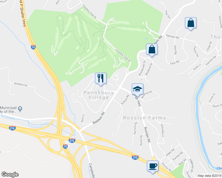 map of restaurants, bars, coffee shops, grocery stores, and more near 98 Christopher Circle in Pittsburgh