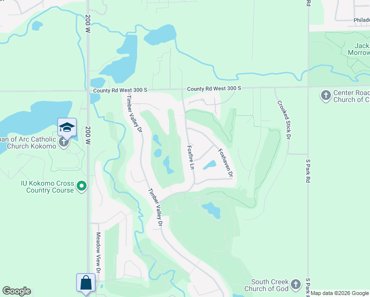 map of restaurants, bars, coffee shops, grocery stores, and more near 2133 Foxfire Lane in Kokomo