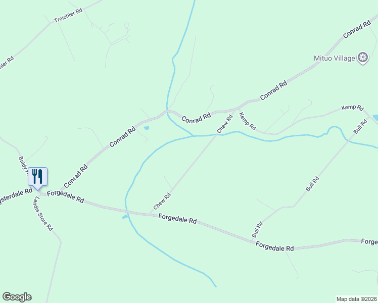 map of restaurants, bars, coffee shops, grocery stores, and more near 66 Chew Road in Barto