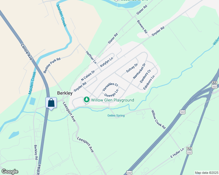 map of restaurants, bars, coffee shops, grocery stores, and more near 36 Versailles Court in Reading