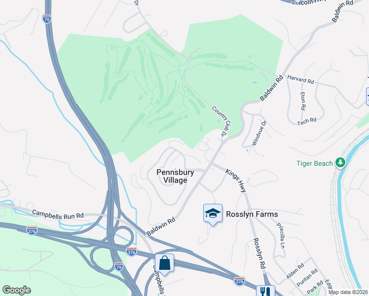 map of restaurants, bars, coffee shops, grocery stores, and more near 201 Colony Court in Pittsburgh