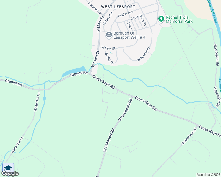 map of restaurants, bars, coffee shops, grocery stores, and more near 1045 Cross Keys Road in Leesport