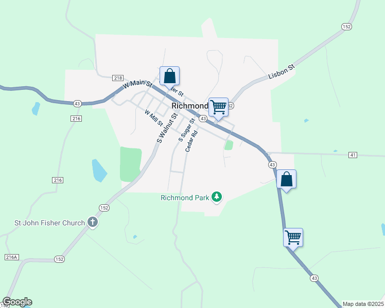 map of restaurants, bars, coffee shops, grocery stores, and more near 218 Cedar Road in Richmond