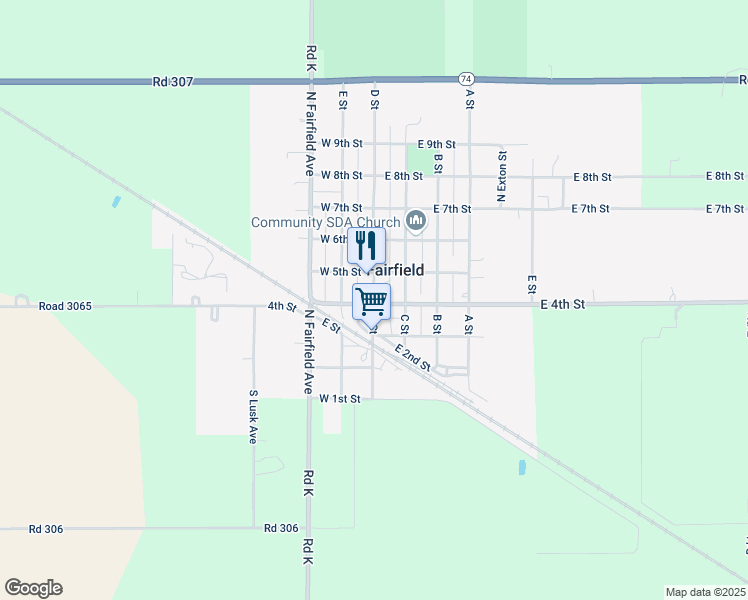 map of restaurants, bars, coffee shops, grocery stores, and more near 412 D Street in Fairfield