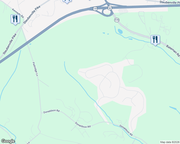 map of restaurants, bars, coffee shops, grocery stores, and more near 151 Horseshoe Drive in Oakdale