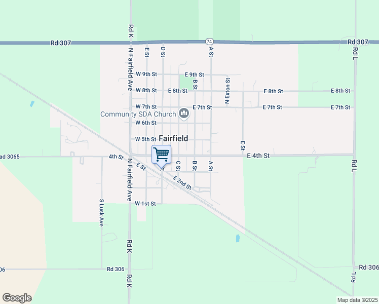 map of restaurants, bars, coffee shops, grocery stores, and more near 400-498 B Street in Fairfield