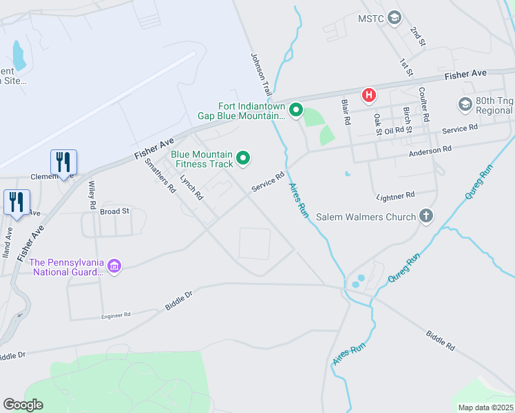 map of restaurants, bars, coffee shops, grocery stores, and more near Rickards Road in Lebanon County