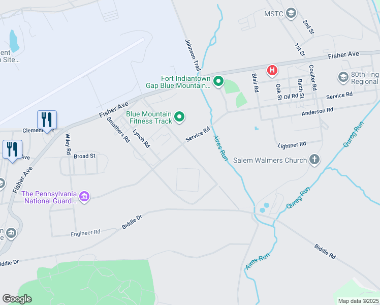 map of restaurants, bars, coffee shops, grocery stores, and more near Rickards Road in Lebanon County