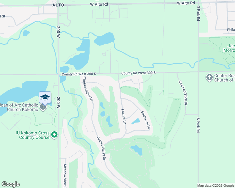 map of restaurants, bars, coffee shops, grocery stores, and more near 2133 Foxfire Lane in Kokomo