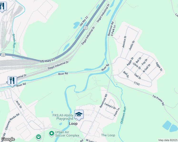 map of restaurants, bars, coffee shops, grocery stores, and more near in Hollidaysburg