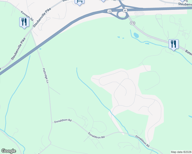 map of restaurants, bars, coffee shops, grocery stores, and more near 104 Calumet Court in Oakdale