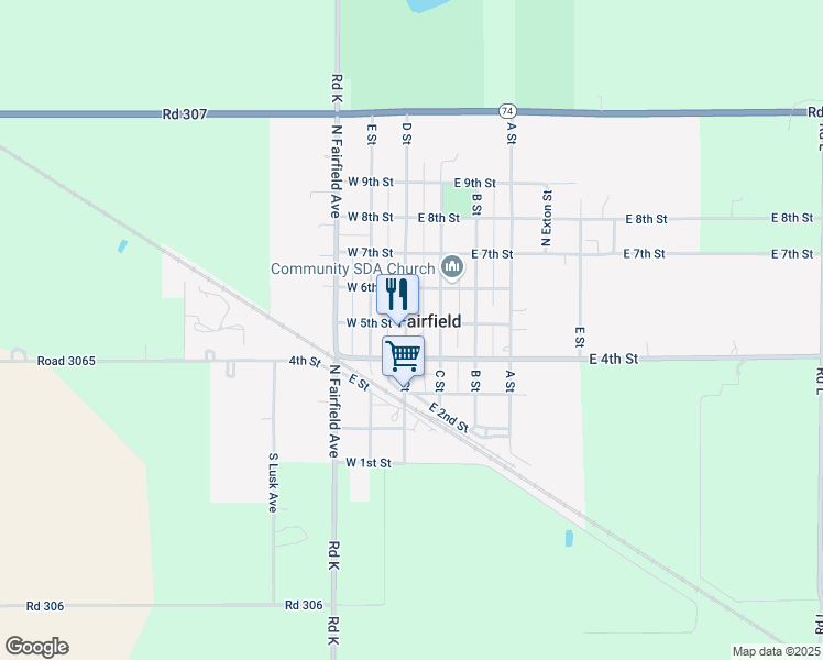 map of restaurants, bars, coffee shops, grocery stores, and more near 412 D Street in Fairfield