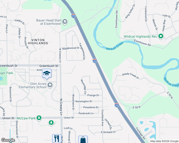 map of restaurants, bars, coffee shops, grocery stores, and more near 1132 Westridge Circle in Lafayette