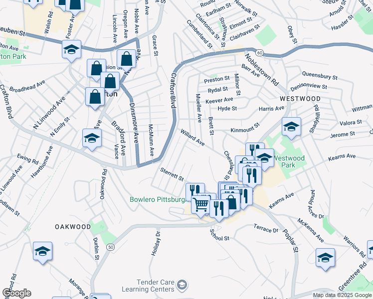 map of restaurants, bars, coffee shops, grocery stores, and more near 1723 Barr Avenue in Pittsburgh