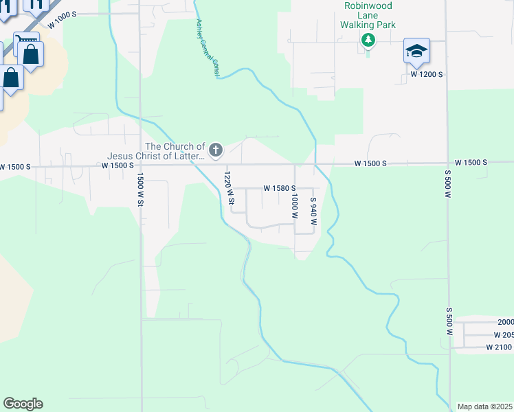 map of restaurants, bars, coffee shops, grocery stores, and more near 1634 1100 West Street in Vernal