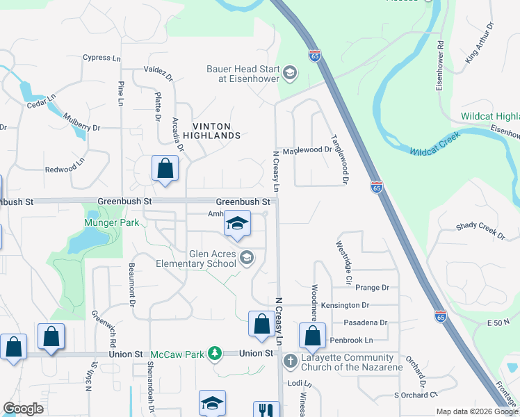 map of restaurants, bars, coffee shops, grocery stores, and more near 3761 Tularosa Dr in Lafayette