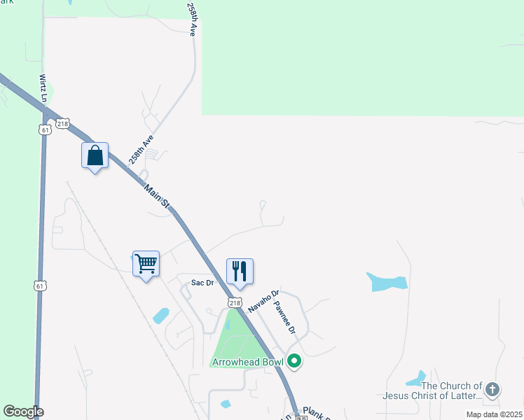 map of restaurants, bars, coffee shops, grocery stores, and more near 19 Village Circle in Keokuk