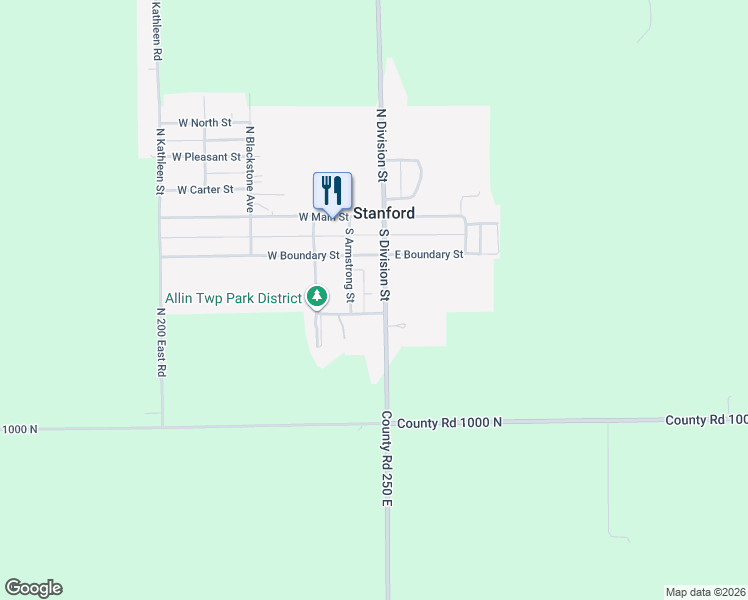 map of restaurants, bars, coffee shops, grocery stores, and more near 202 South Division Street in Stanford