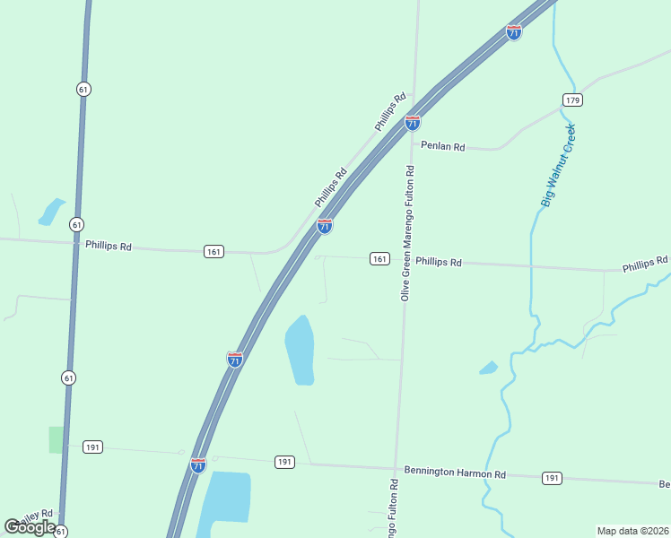 map of restaurants, bars, coffee shops, grocery stores, and more near 4320 Township Road 161 in Marengo