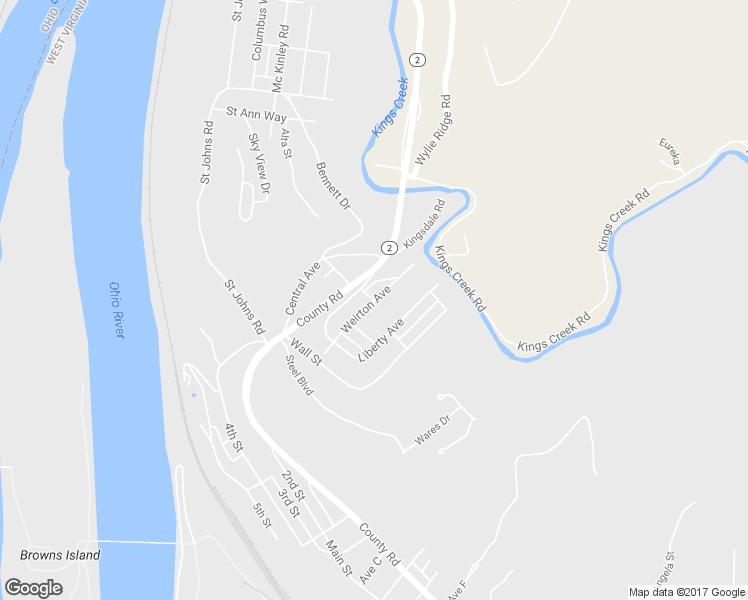 map of restaurants, bars, coffee shops, grocery stores, and more near 301 Weirton Avenue in Weirton