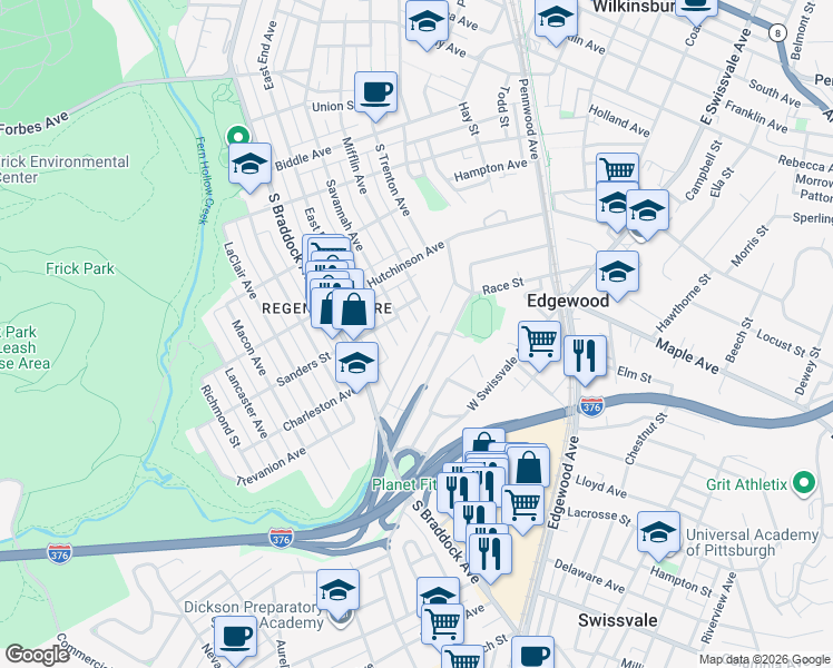 map of restaurants, bars, coffee shops, grocery stores, and more near 471 Allenby Avenue in Pittsburgh