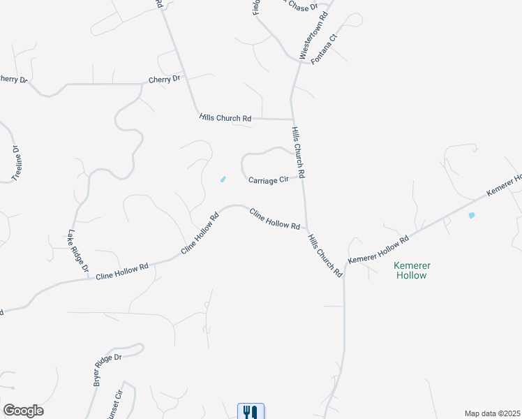 map of restaurants, bars, coffee shops, grocery stores, and more near 5570 Cline Hollow Road in Murrysville