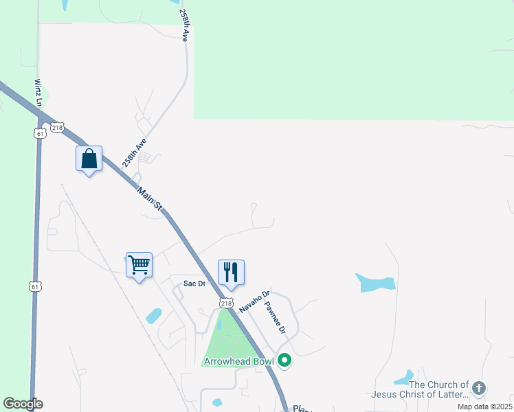 map of restaurants, bars, coffee shops, grocery stores, and more near 7-19 Village Cir in Keokuk