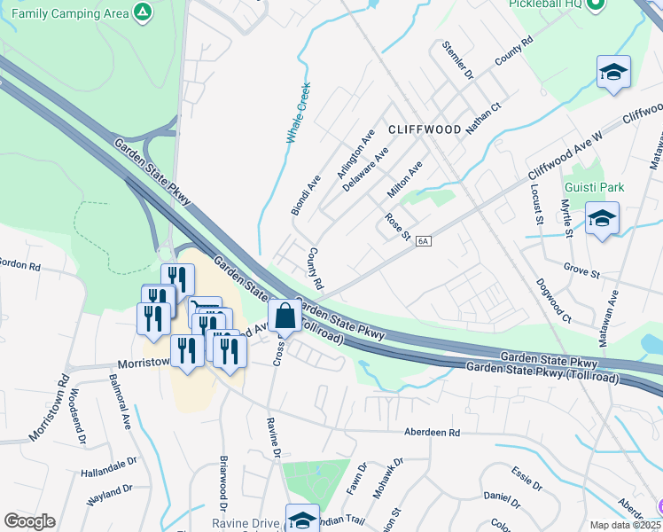 map of restaurants, bars, coffee shops, grocery stores, and more near in Monmouth County