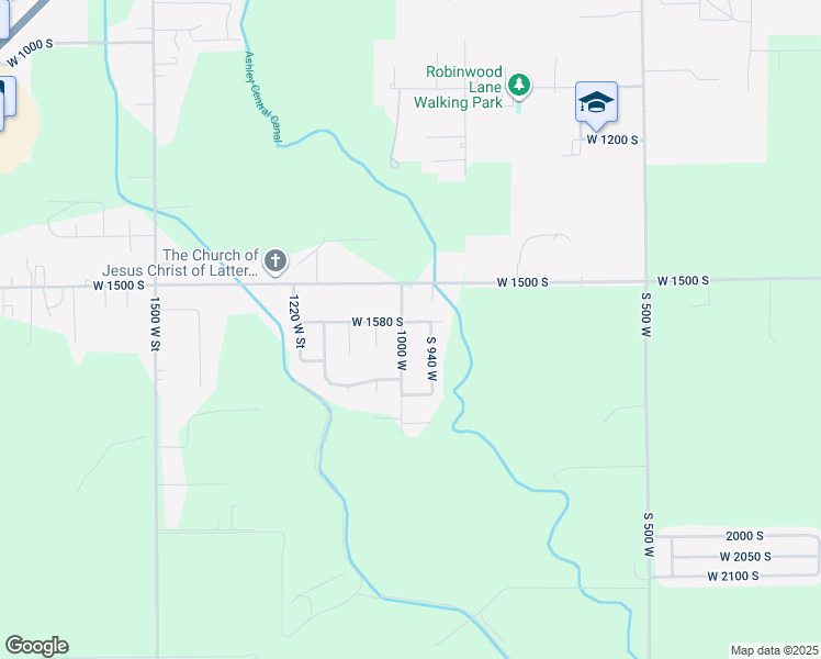map of restaurants, bars, coffee shops, grocery stores, and more near 1595 South 1000 West in Vernal