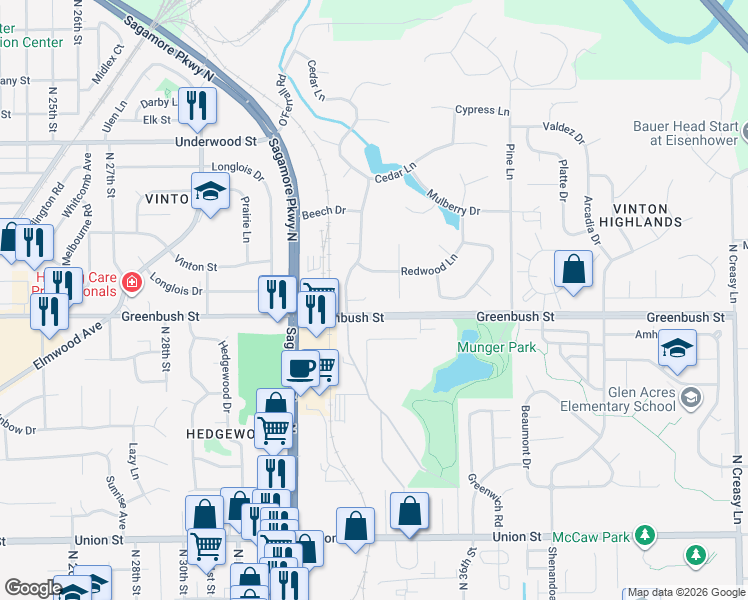 map of restaurants, bars, coffee shops, grocery stores, and more near 40 Elder Court in Lafayette