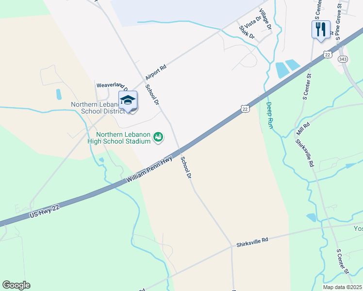 map of restaurants, bars, coffee shops, grocery stores, and more near 2441 U.S. 22 in Fredericksburg