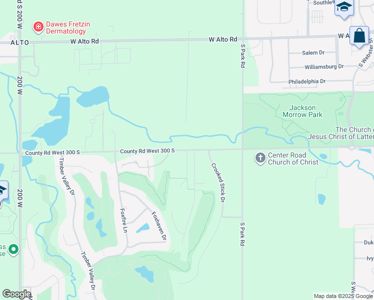 map of restaurants, bars, coffee shops, grocery stores, and more near 1243 County Road West 300 South in Kokomo