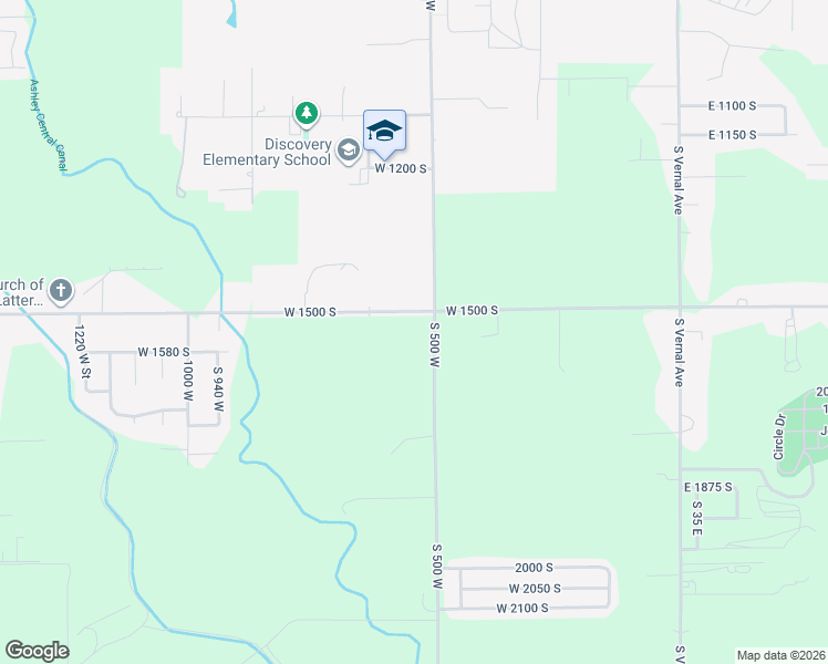 map of restaurants, bars, coffee shops, grocery stores, and more near 1520 South 500 West in Vernal