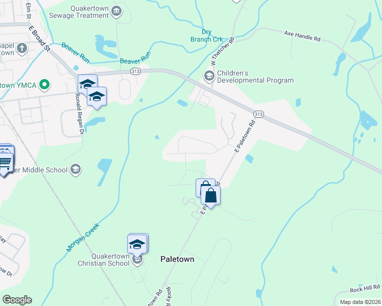 map of restaurants, bars, coffee shops, grocery stores, and more near 1058 Glen Manor Drive in Quakertown