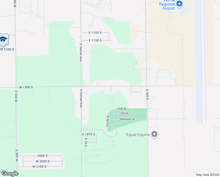 map of restaurants, bars, coffee shops, grocery stores, and more near 222 East 1500 South in Vernal