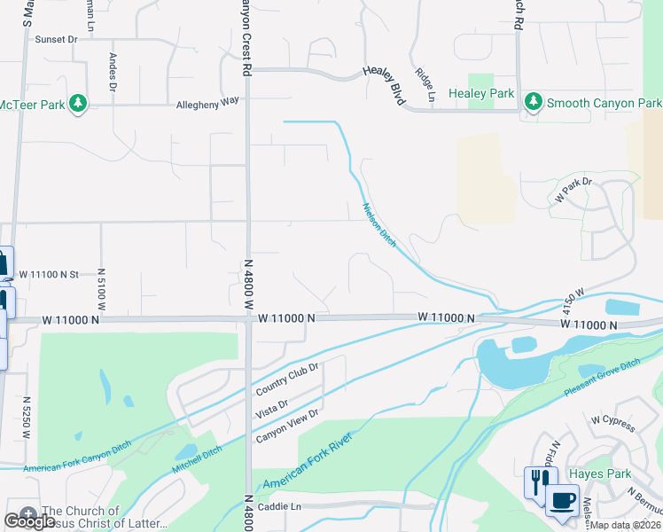 map of restaurants, bars, coffee shops, grocery stores, and more near 4641 West Magnolia Drive in Highland