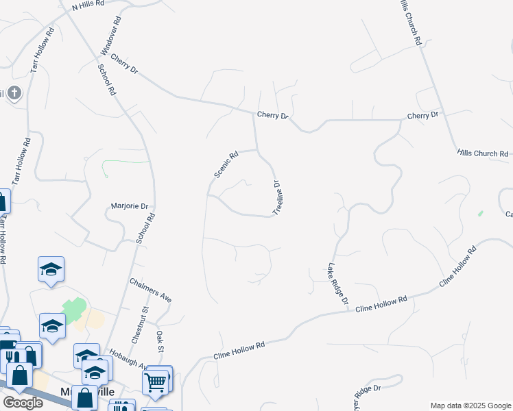 map of restaurants, bars, coffee shops, grocery stores, and more near 3112 Treeline Dr in Murrysville