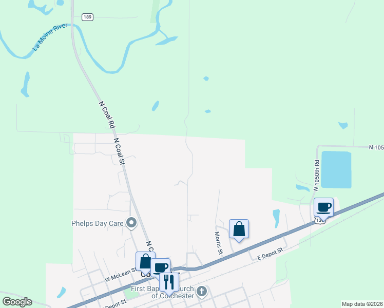 map of restaurants, bars, coffee shops, grocery stores, and more near 499 N Hun St in Colchester