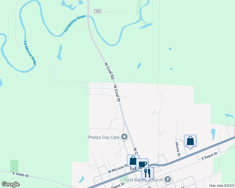 map of restaurants, bars, coffee shops, grocery stores, and more near 738 North Coal Street in Colchester