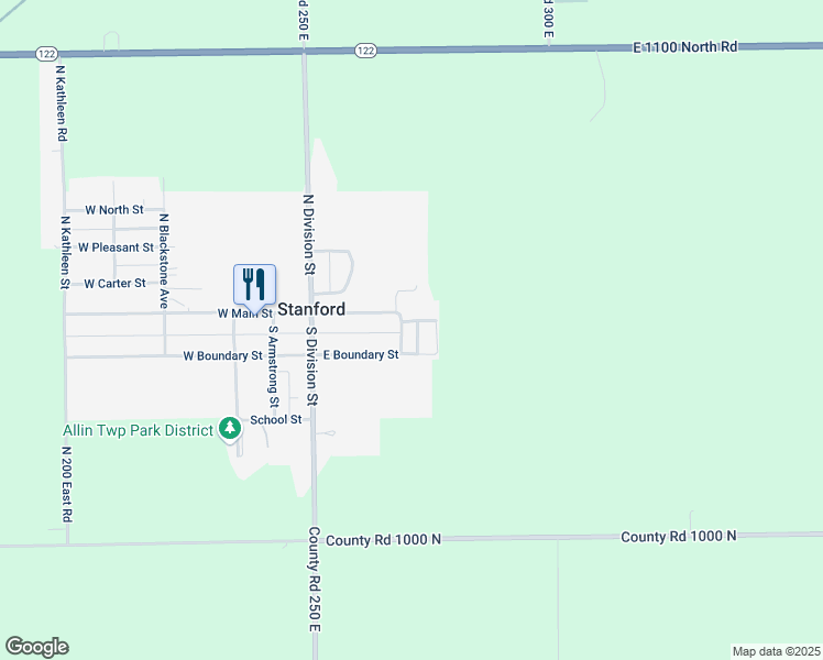 map of restaurants, bars, coffee shops, grocery stores, and more near 101 South Lewis Avenue in Stanford