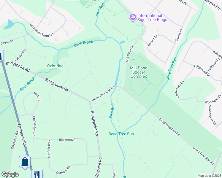 map of restaurants, bars, coffee shops, grocery stores, and more near 44 Dead Tree Run Road in Montgomery