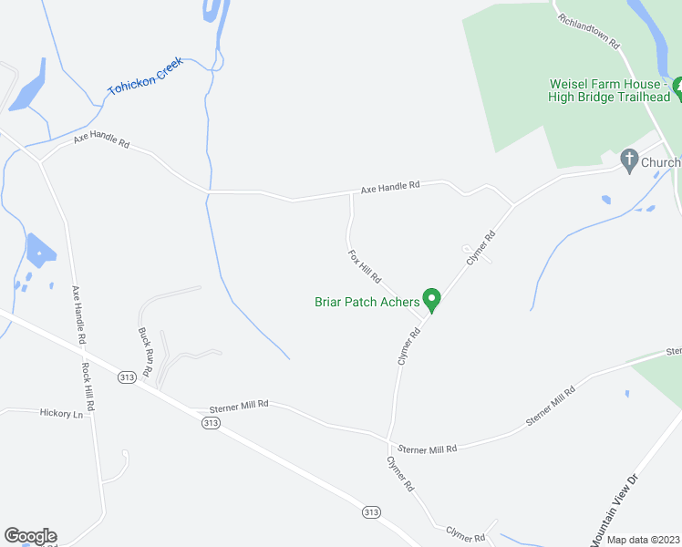 map of restaurants, bars, coffee shops, grocery stores, and more near 61 Foxhill Road in Quakertown