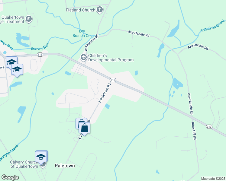 map of restaurants, bars, coffee shops, grocery stores, and more near 475 East Paletown Road in Quakertown