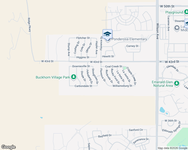 map of restaurants, bars, coffee shops, grocery stores, and more near 4202 Stringtown Drive in Loveland