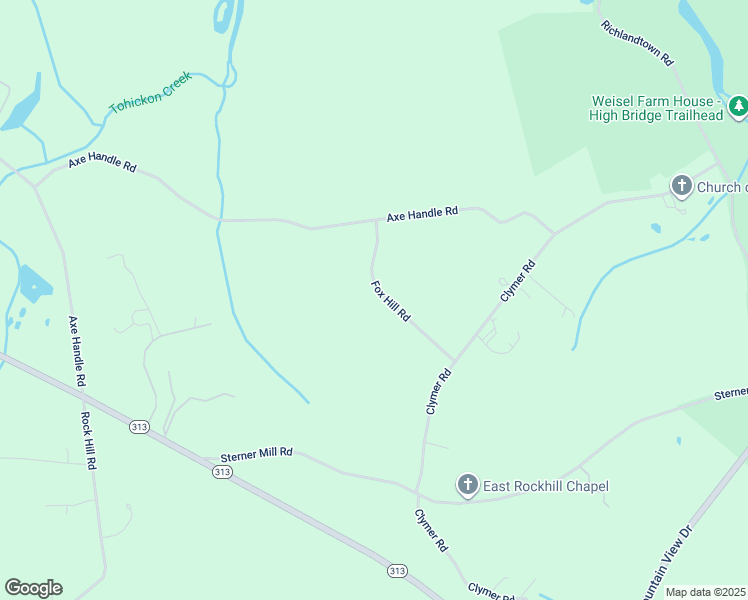 map of restaurants, bars, coffee shops, grocery stores, and more near 61 Foxhill Road in Quakertown