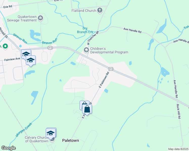 map of restaurants, bars, coffee shops, grocery stores, and more near 1328 Oak Tree Drive in Quakertown