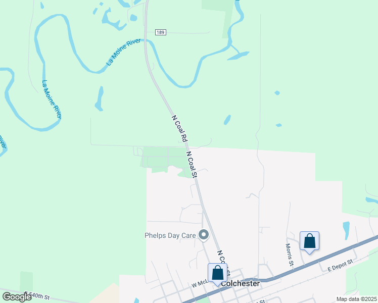 map of restaurants, bars, coffee shops, grocery stores, and more near 738 North Coal Street in Colchester