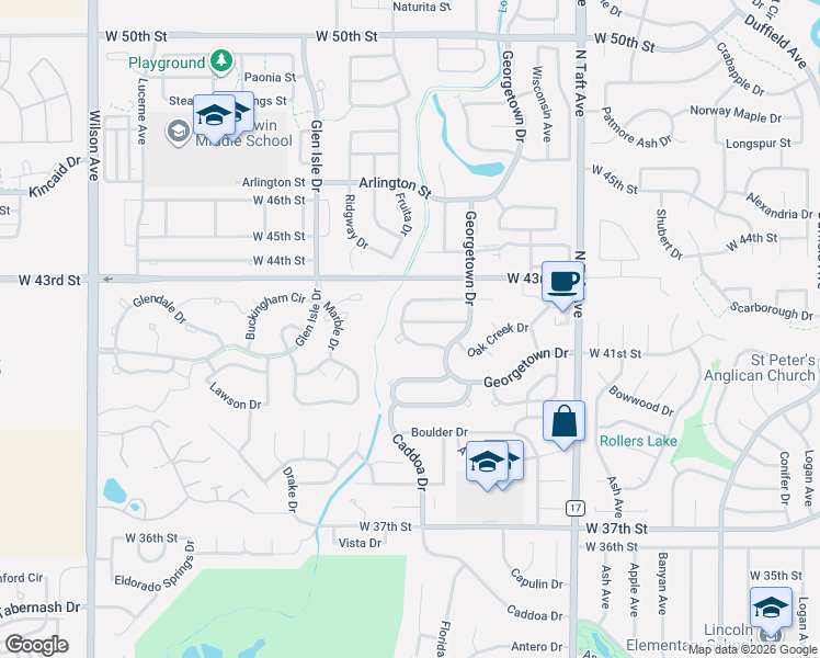 map of restaurants, bars, coffee shops, grocery stores, and more near 1854 Dove Creek Circle in Loveland
