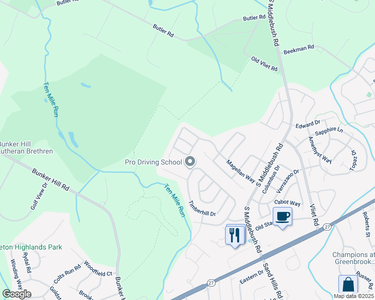 map of restaurants, bars, coffee shops, grocery stores, and more near 206 Park Street in Franklin Township
